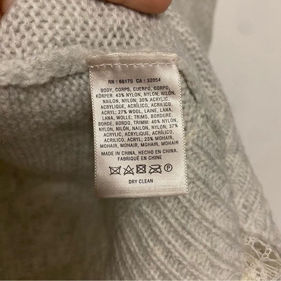 Anthropologie Sparrow Gray Cream Knit wool mohair blend Cardigan Size XSP - Picture 5 of 5